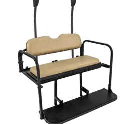 Gusto Club Car Precedent Golf Cart Flip Folding Rear Back Seat Kit Black