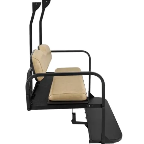 Gusto Club Car Precedent Golf Cart Flip Folding Rear Back Seat Kit Black