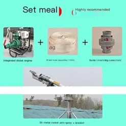 GUSTYT 360° Automatic Rotating Rocker Sprinkler Diesel Package