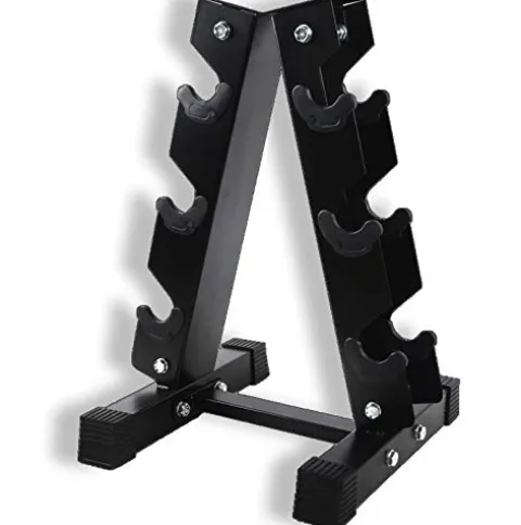 Gymnastics Power Hex Dumbbells Free Weights Set with Rack 190 LB