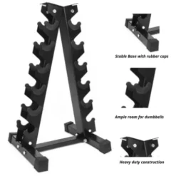 HAJEX Rubber Hex Dumbbell Medium Weight Stack Black