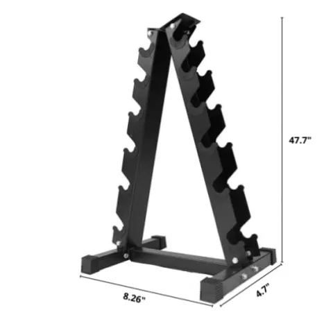 HAJEX Rubber Hex Dumbbell Heavy Weight Stack Black