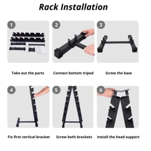 HAJEX Rubber Hex Dumbbell Heavy Weight Stack Black