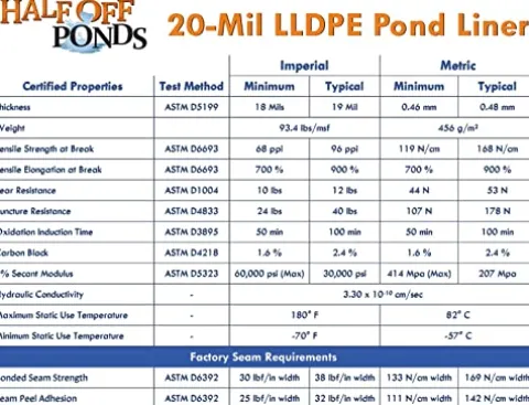 HALF OFF PONDS 25 ft. x 75 ft. 20-Mil LLDPE Pond Liner Black