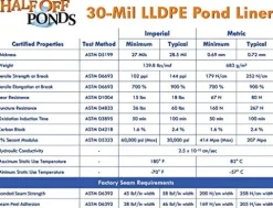 HALF OFF PONDS 25 ft. x 30 ft. 30-Mil LLDPE Pond Liner Black