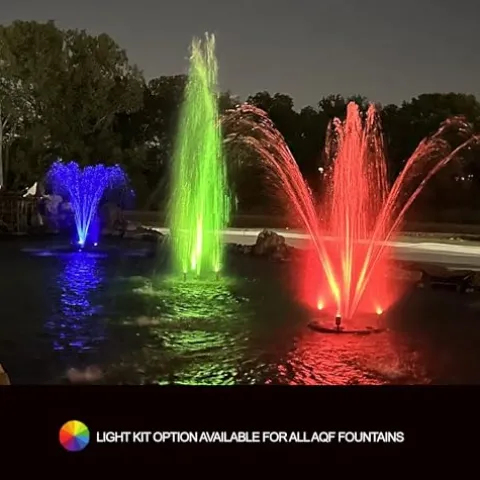 HALF OFF PONDS 1 HP Floating Fountain with Color Changing Lights – 200 Foot Cord, 12 Patterns