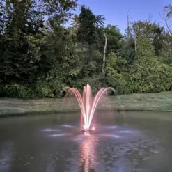HALF OFF PONDS 1 HP Floating Fountain with Color Changing Lights – 200 Foot Cord, 12 Patterns