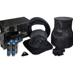HALF OFF PONDS 15′ x 30′ Savio Pond Free Waterfall Kit Black