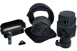 HALF OFF PONDS Complete 3300 Pond Free Waterfall Kit with 3,300 GPH Pump and EPDM Liner Black