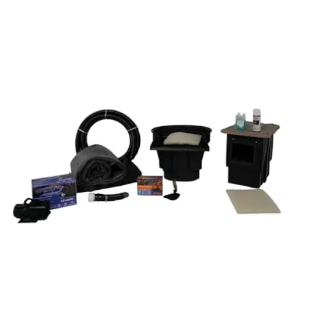 HALF OFF PONDS PondBuilder Crystal 4000 Complete Water Garden and Pond Kit with EPDM Liner Black