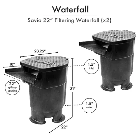 HALF OFF PONDS Savio Signature Ultimate Water Garden and Koi Pond Kit with UVinex Filter, Aeration System, and Liner Black