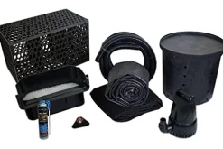 HALF OFF PONDS Simply Waterfalls 3300 Pond Free Waterfall Kit with MatrixBlox and 3000 GPH Pump Black