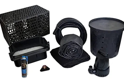 HALF OFF PONDS Simply Waterfalls 3300 Pond Free Waterfall Kit with MatrixBlox and 3000 GPH Pump Black