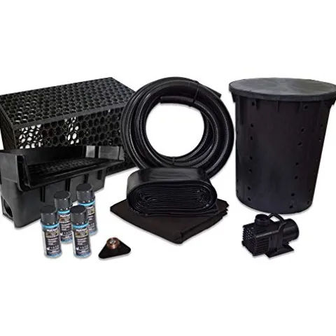 HALF OFF PONDS Simply Waterfalls 6100 Waterfall Kit with PVC Liner and Pump Black