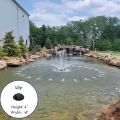 HALF OFF PONDS VXF Aerating Pond & Lake Fountain – 1/2 HP Pump with 3 Display Patterns & 100 Foot Cord White Lights
