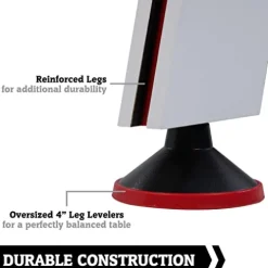 Hall of Games 5.5′ Arcade Air Hockey Table & Tennis Top 2-in-1 Set Wood Grain/Red/White Black