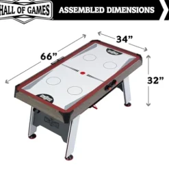 Hall of Games 5.5′ Arcade Air Hockey & Tennis Table 2-in-1 Wood Grain/Red