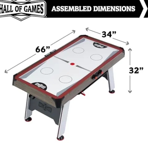 Hall of Games 5.5′ Arcade Air Hockey & Tennis Table 2-in-1 Wood Grain/Red
