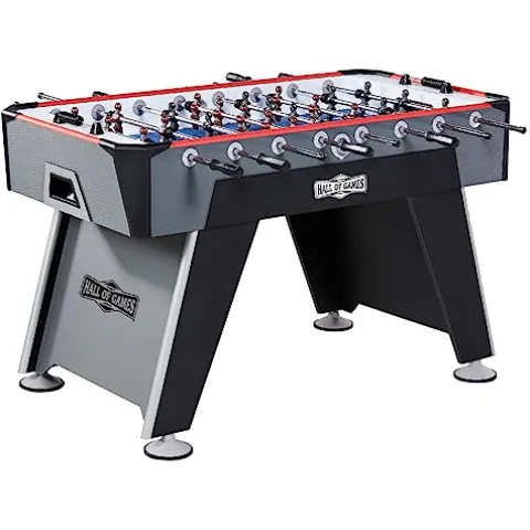 Hall of Games 56” Arcade Foosball Gaming Table Competition Size Black/Grey
