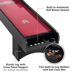 Hall of Games 130 Inch Premium Roll and Score Game Burgundy/Black