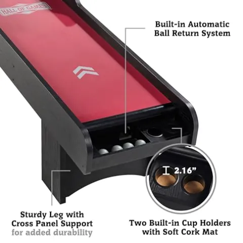Hall of Games 130 Inch Premium Roll and Score Game Burgundy/Black