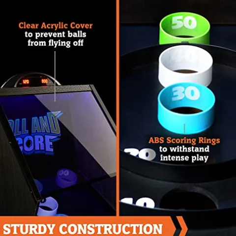 Hall of Games 108″ Roll and Score with LED Lights and Electronic Scorer Black/Blue