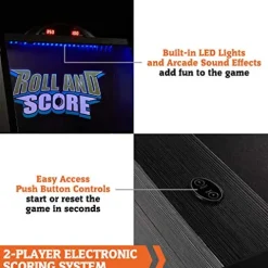 Hall of Games 108″ Roll and Score with LED Lights and Electronic Scorer Black/Blue