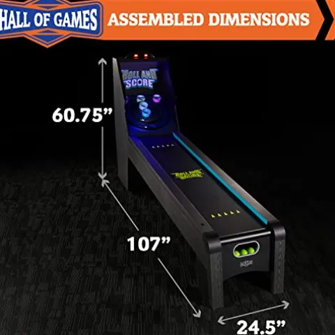 Hall of Games 108″ Roll and Score with LED Lights and Electronic Scorer Black/Blue