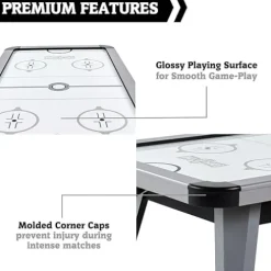 Hall of Games Arctic Rush 7′ Air Hockey Table Silver/Black