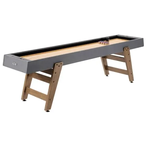 Hall of Games 9ft Kinwood Shuffleboard Table Scratch Resistant Playfield Grey/Tan
