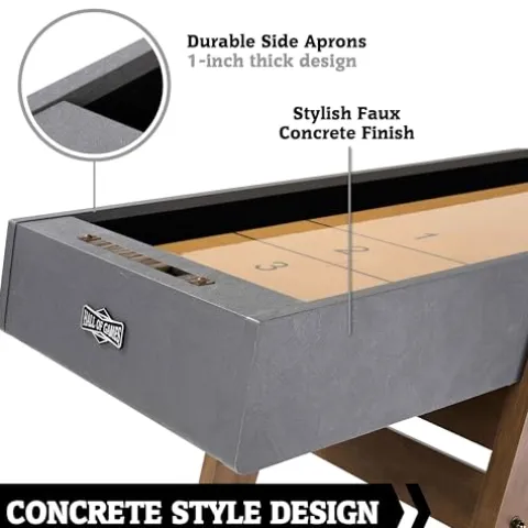 Hall of Games 9ft Kinwood Shuffleboard Table Scratch Resistant Playfield Grey/Tan
