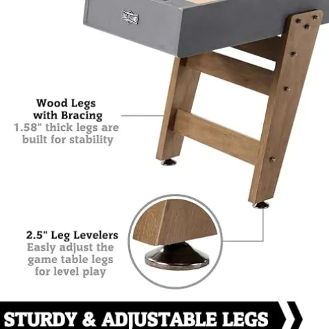 Hall of Games 9ft Kinwood Shuffleboard Table Scratch Resistant Playfield Grey/Tan