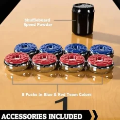 Hall of Games 9ft Kinwood Shuffleboard Table Scratch Resistant Playfield Grey/Tan