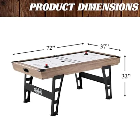 Hall of Games Grant 6′ Steel Leg Air Hockey Table Wood Grain/Black