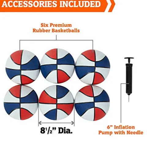 Hall of Games Indoor Arcade Basketball Games Multiple Styles 2-Player Arcade Scoring Display with Rubber Basketball Set 88″ Tall Steel Cage Extra Wide Game (W/Poly Backboard)