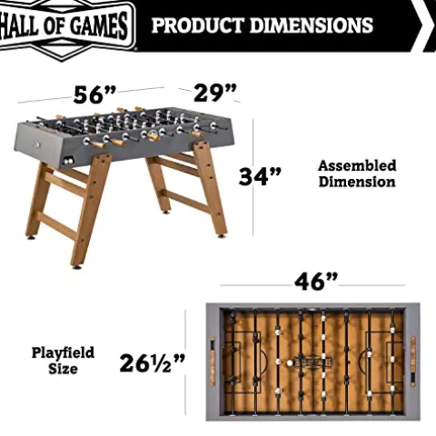 Hall of Games Kinwood 56″ Foosball Table Wood Grain/Cement