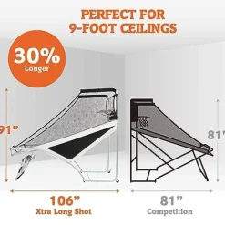 Hall of Games Xtra Long Shot EZ-Fold Premium Arcade Basketball Game Black/Yellow/White