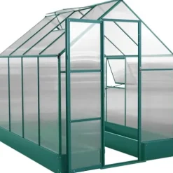 Hanover 8-Ft. x 6-Ft. Polycarbonate Walk-In Greenhouse Green