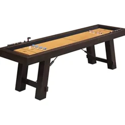 Hanover Full Size Butcher Block Shuffleboard Table Brown