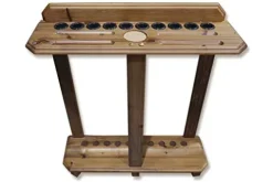 HAN’S DELTA 10 Pool Cue Rack – Billiard Cue Stick – Deluxe Floor Corner Cue Stand – Hold 10 Cues & Pool Balls Set 056-038-L