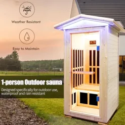 HAOYAYA Outdoor Far Infrared Sauna 1 Person Natural