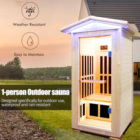HAOYAYA Outdoor Far Infrared Sauna 1 Person Natural