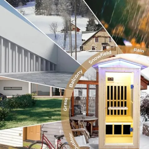 HAOYAYA Outdoor Far Infrared Sauna 1 Person Natural