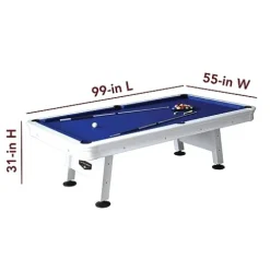 Hathaway Alpine 8-ft Outdoor Pool Table White