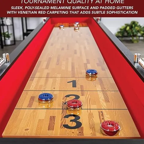 Hathaway Avenger Shuffleboard 9-Foot for Family Game Rooms Black