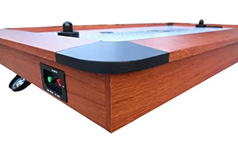 Hathaway Dorsett 60-in Air Hockey Table LED Scoring Wood Grain/Silver/Black