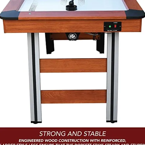 Hathaway Dorsett 60-in Air Hockey Table LED Scoring Wood Grain/Silver/Black
