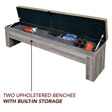 Hathaway Driftwood 7-ft Air Hockey Table Tennis Combination Woodgrain