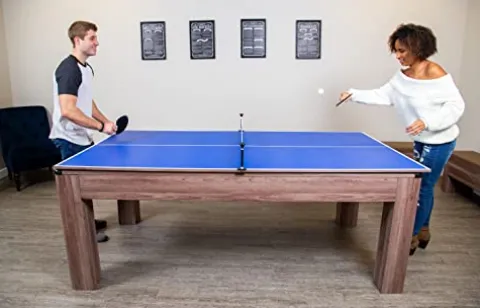 Hathaway Driftwood 7-ft Air Hockey Table Tennis Combination Woodgrain