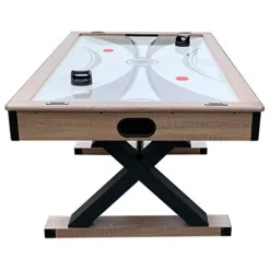 Hathaway Excalibur 6-ft Air Hockey Table with Table Tennis Top Driftwood Black